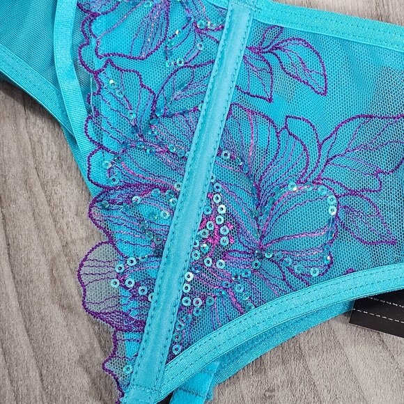 NWT Ann Summers Camille Teal Suspender Garter Belt Size S - Picture 3 of 6